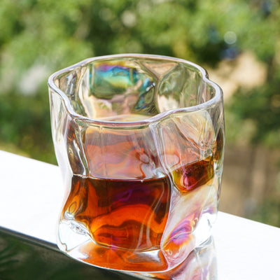 Modern Art Double Bottomed Wave Whiskey Glass