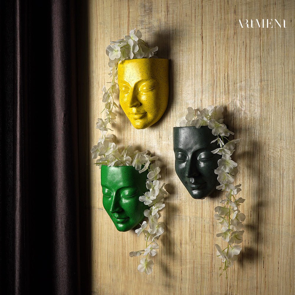 face planter wall hanging Surrealism Meditative Face Planter Wall Decor – The Artment