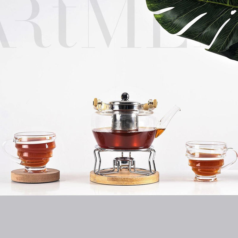 Surreal Walled Tea Pot with Bamboo Stand - The Artment