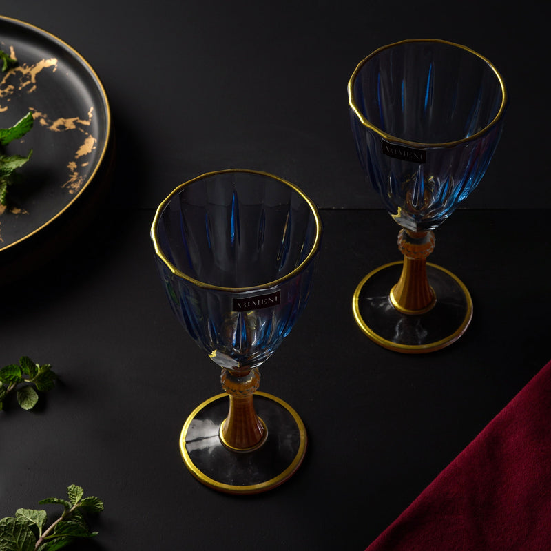 Impressionist Gold Stemmed Wine Glass