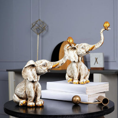 Feng Shui White Elephant Table Accent-The Artment