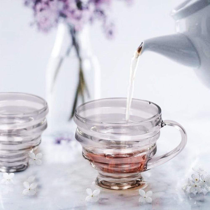 Minimalist Clear Crinkled Teacups
