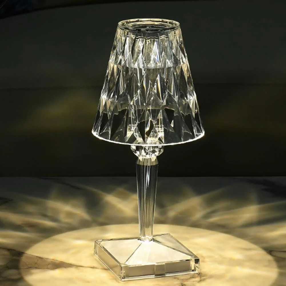 Colour-changing Atmosphere LED crystal lamp used for festive Navratri home lighting