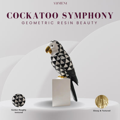 Cockatoo Symphony: Geometric Resin Beauty