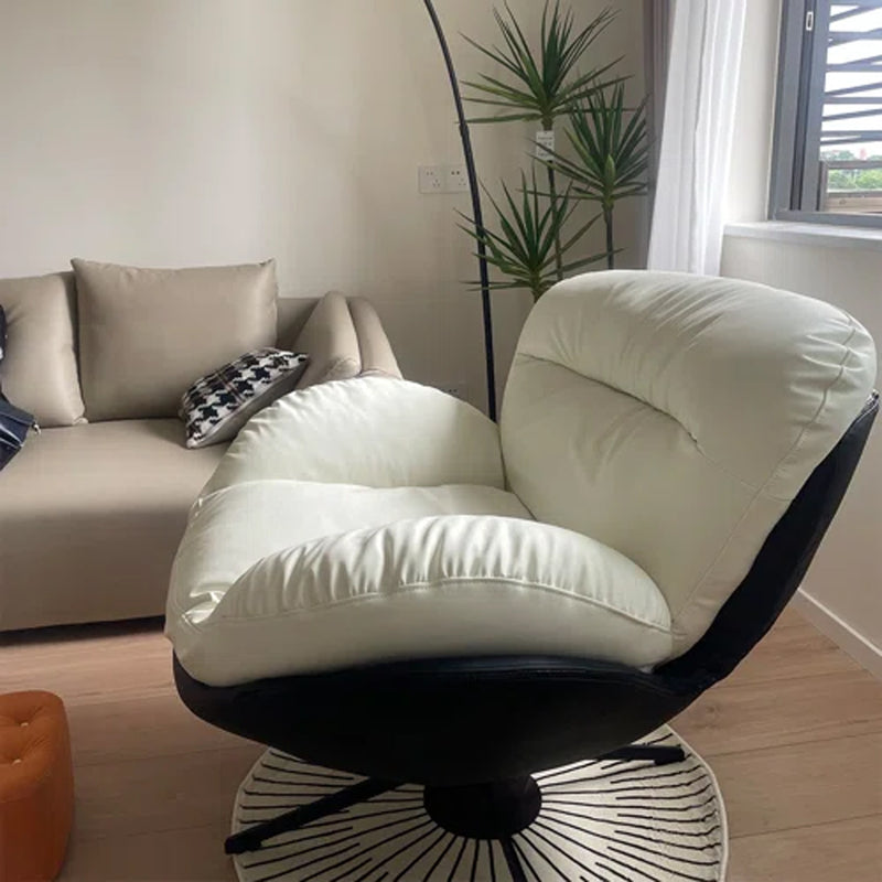 Espresso Marble Swivel Lounge Chair