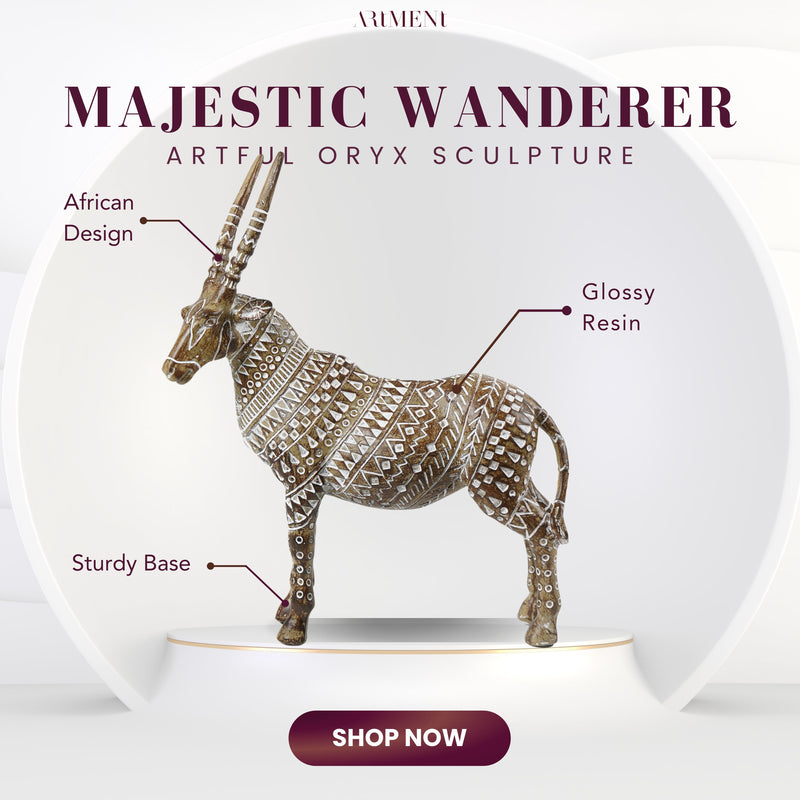 Majestic Wanderer: Artful Oryx Sculpture