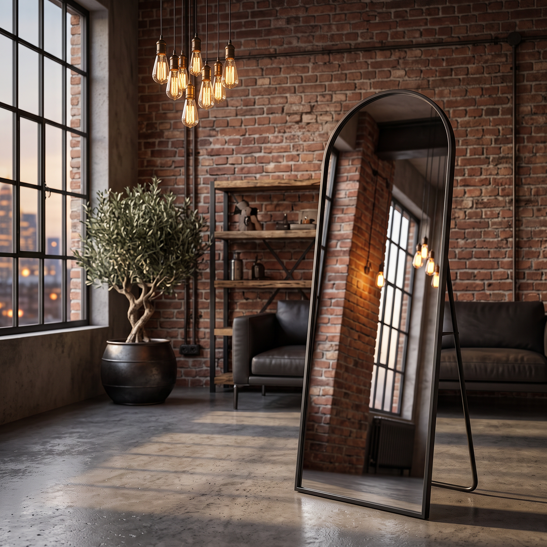 Vista Frame Floor Mirror - Black