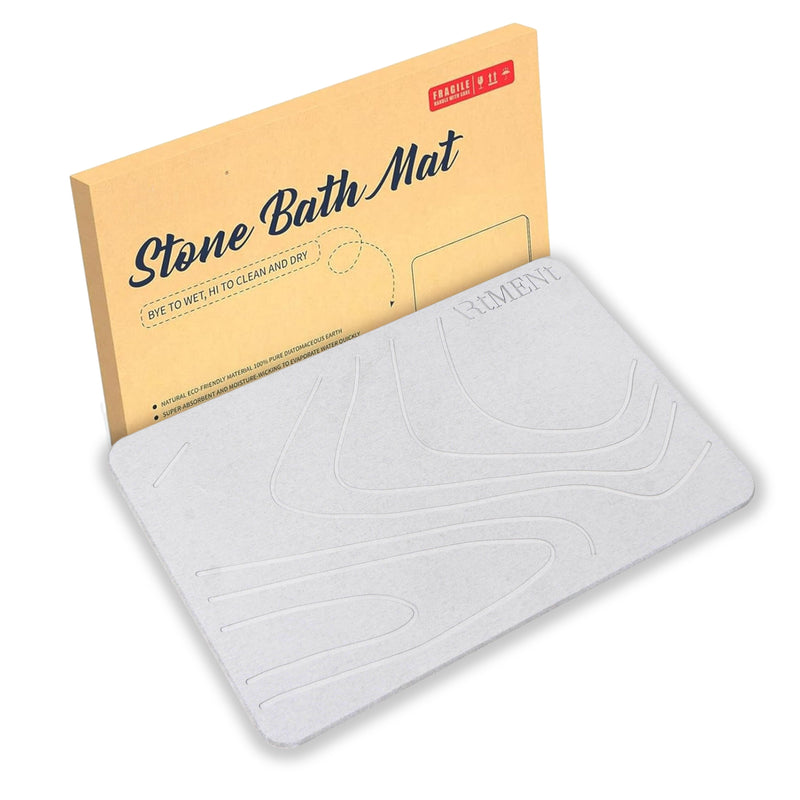 TerraDry Stone Bath Mat - Non-Slip Super Absorbent Diatomaceous Earth Stone Mat