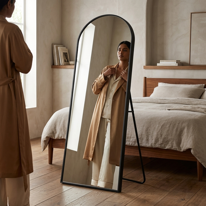 Vista Frame Floor Mirror - Black