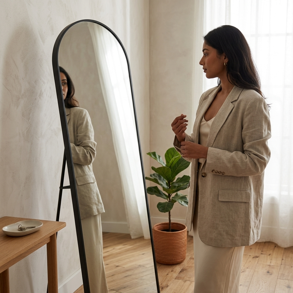 Vista Frame Floor Mirror - Black
