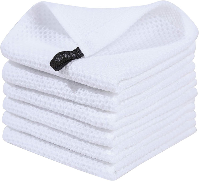 CozyWeave Towels : 100% Cotton Waffle Weave Kitchen Dish Cloth  (Set of 6)