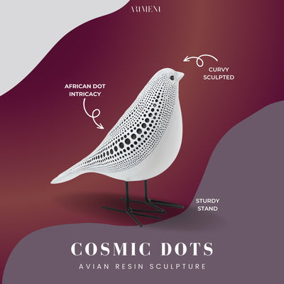 Cosmic Dots: Avian Resin Sculpture