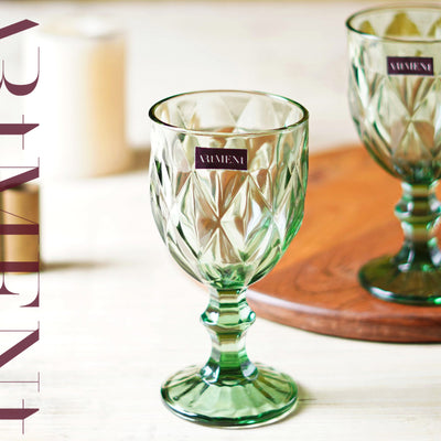 Checked Chalice Wine Goblets Gift Box