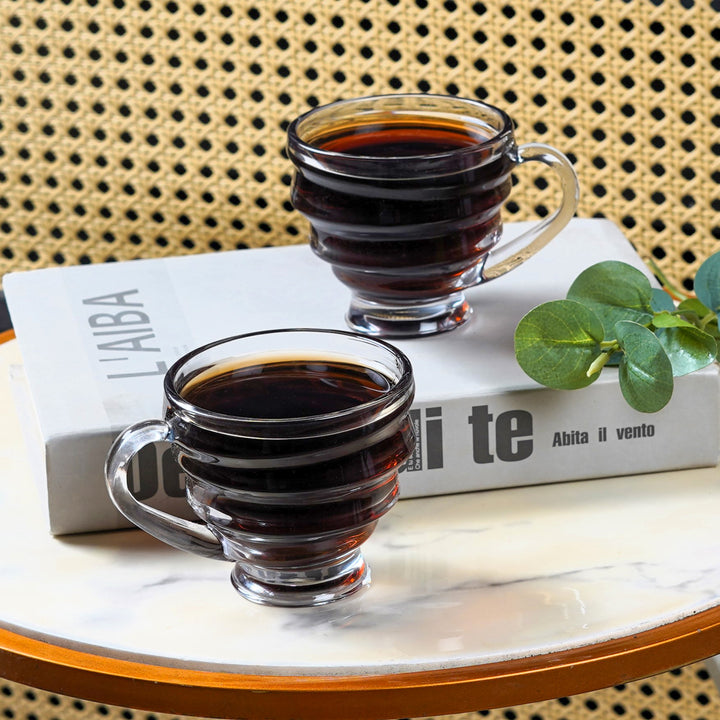 Minimalist Clear Crinkled Teacups (Set of 6)