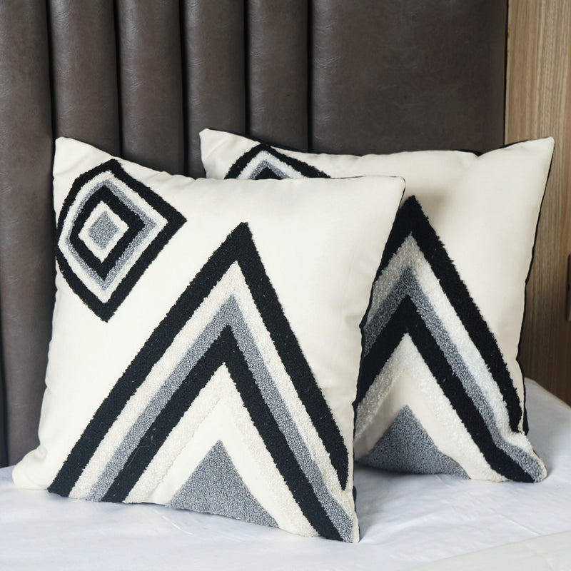 Boho Geometric Embroidery Cushion Cover