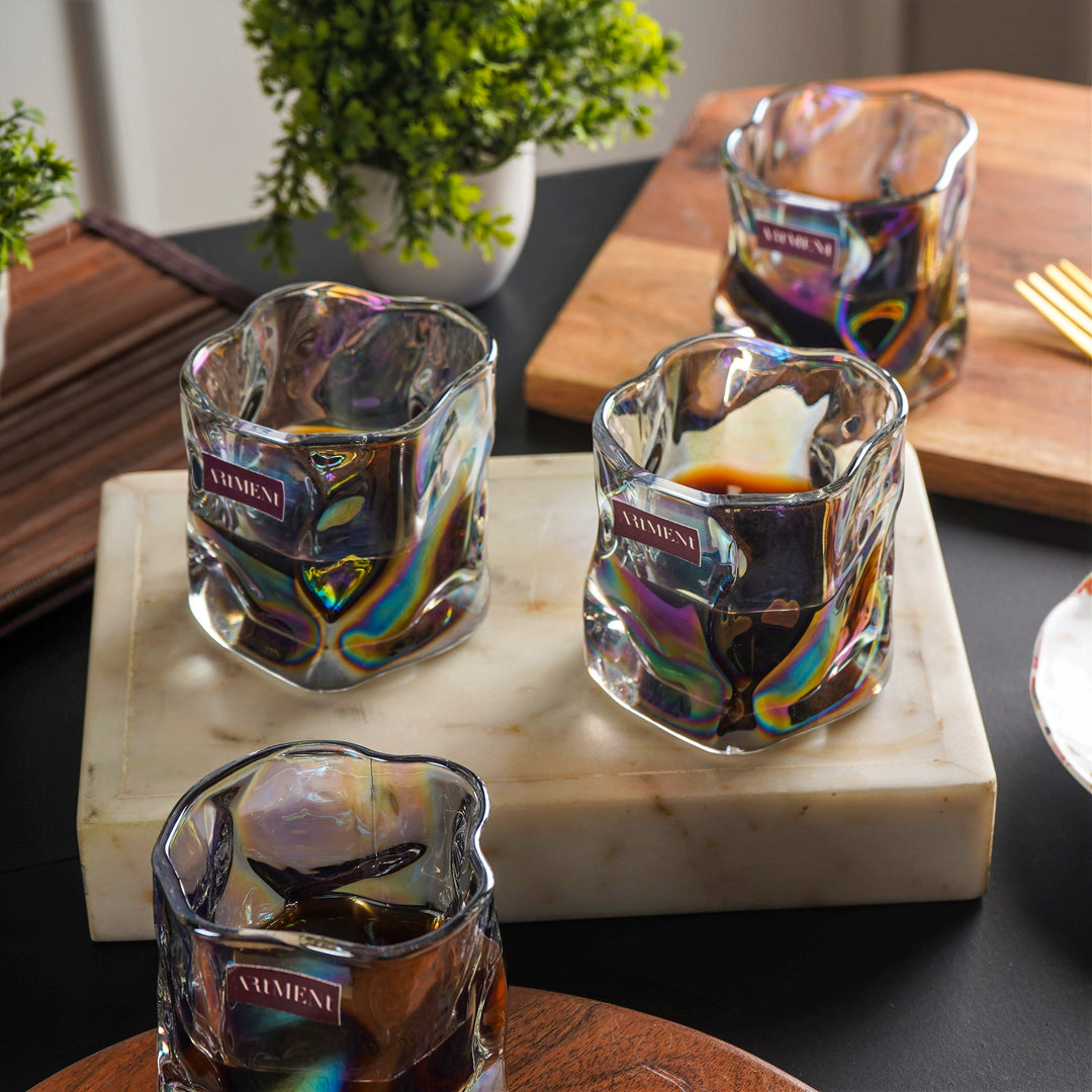 Modern Art Double Bottomed Wave Whiskey Glass - The Artment