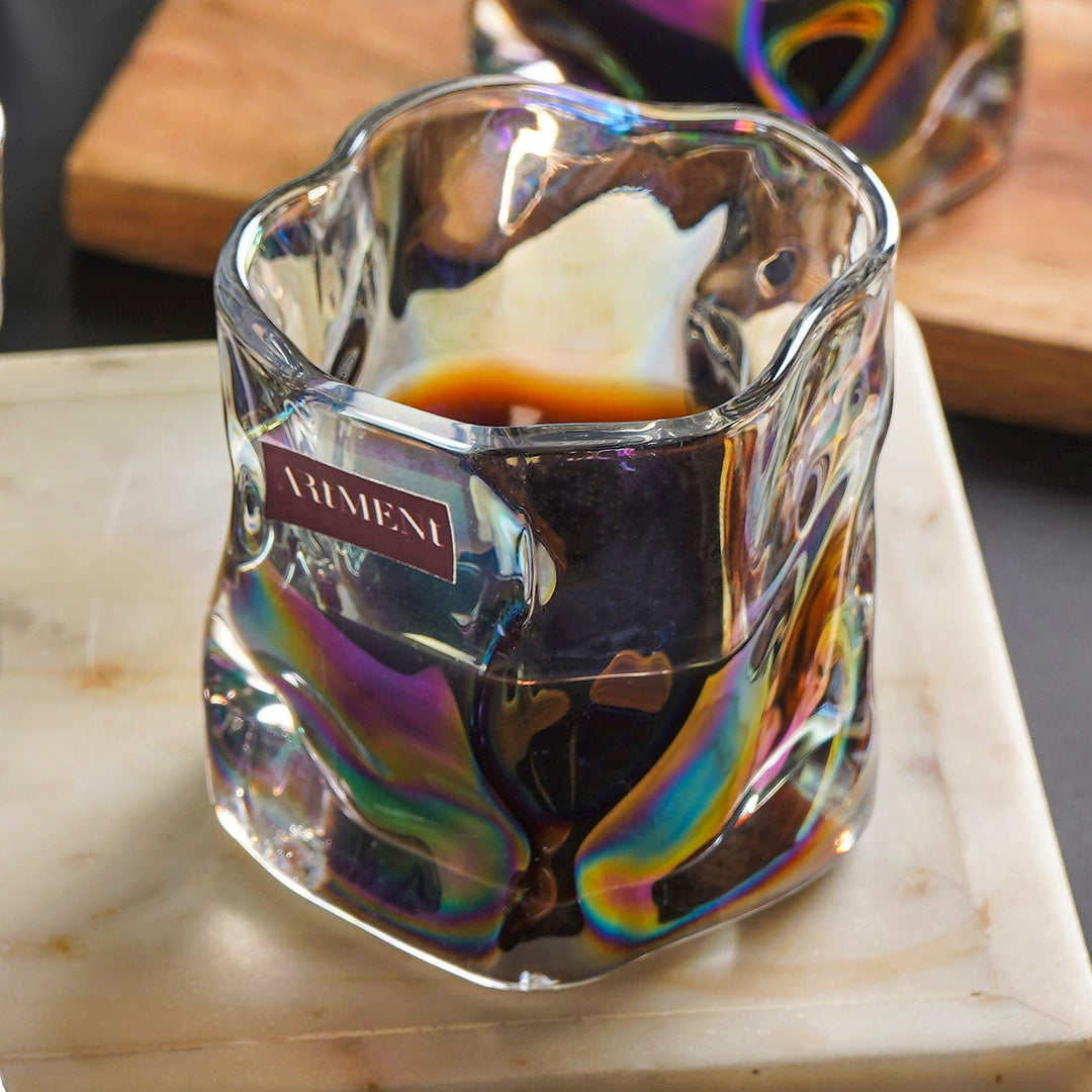 Modern Art Double Bottomed Wave Whiskey Glass - The Artment