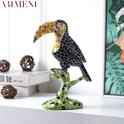 Avian Mosaic Melody: Toucan Art Decor