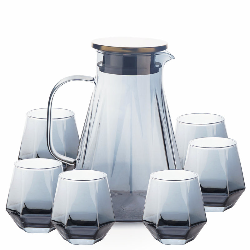 EtherealHexa Borosilicate Drinkware Set (Set of 7)
