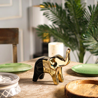 Nordic Elegance Gold Elephant Sculpture