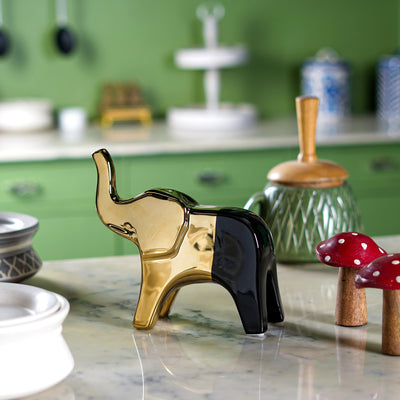 Nordic Elegance Gold Elephant Sculpture