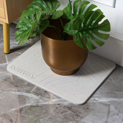 TerraDry Stone Bath Mat - Non-Slip Super Absorbent Diatomaceous Earth Stone Mat