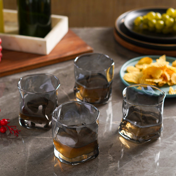 Modern Art Double Bottomed Wave Whiskey Glass - The Artment