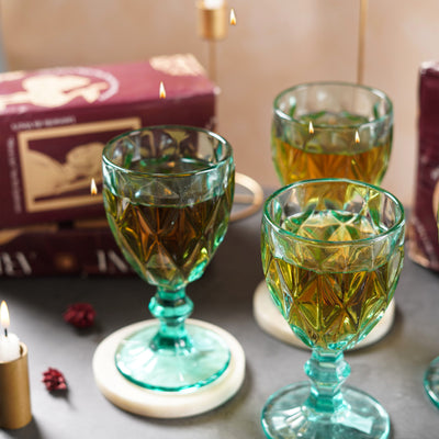 Checked Chalice Wine Goblets Gift Box