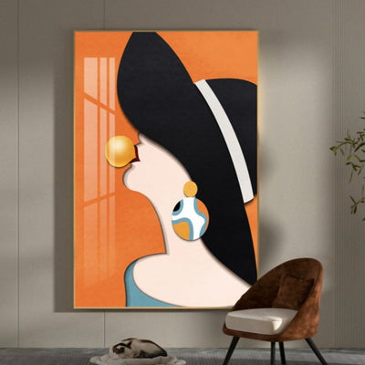 GIRL IN A HAT WALL PAINTING - Smokey Cocktail