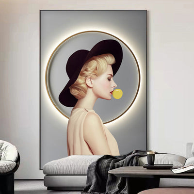 BLONDE BLOWING WALL PAINTING - Smokey Cocktail