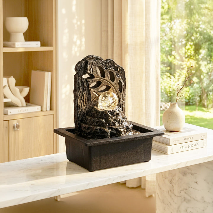 Leaf Vein Flow Table Fountain
