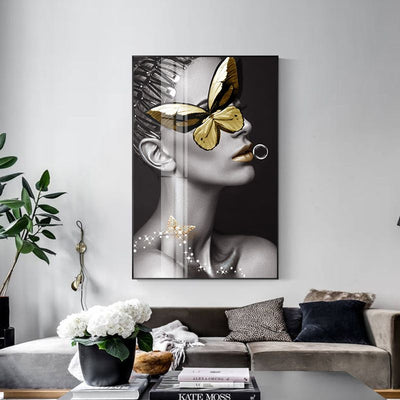 BUTTERFLY ON EYE WALL PAINTING - Smokey Cocktail