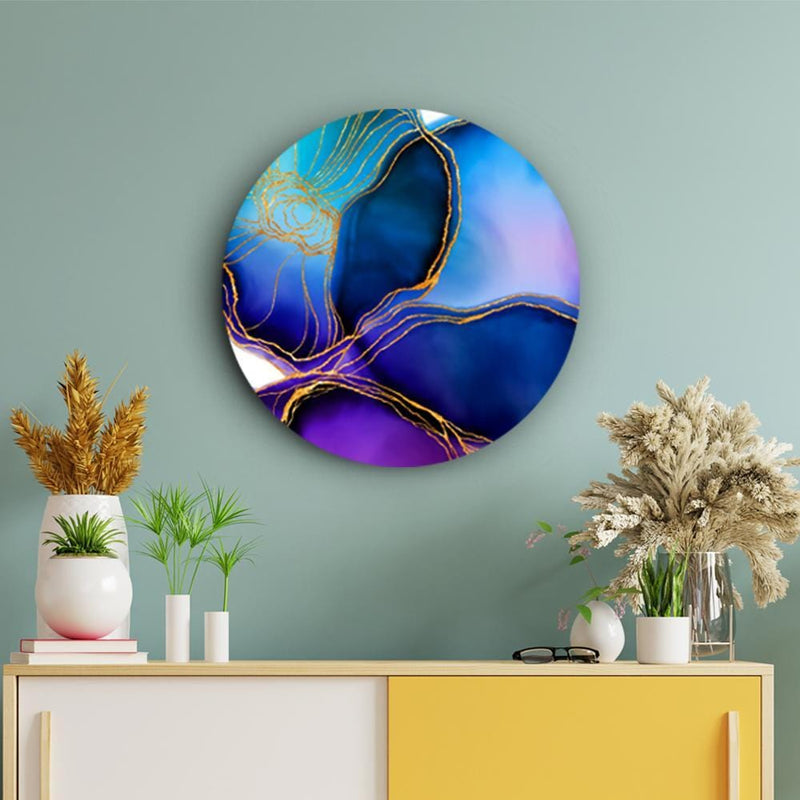 Abstract Flowers in Hues of Blue Canvas (Matte Finish) - The Artment