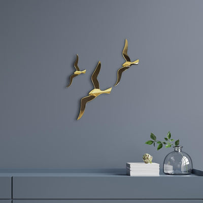 Abstract Golden Birds Wall Decor - The Artment