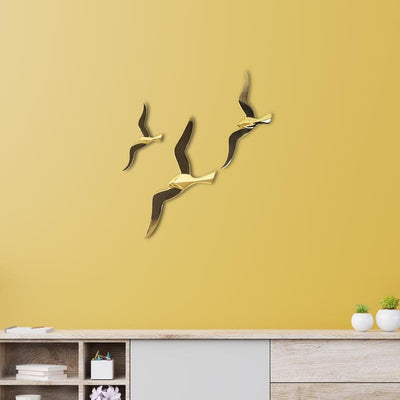 Abstract Golden Birds Wall Decor - The Artment