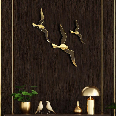 Abstract Golden Birds Wall Decor - The Artment