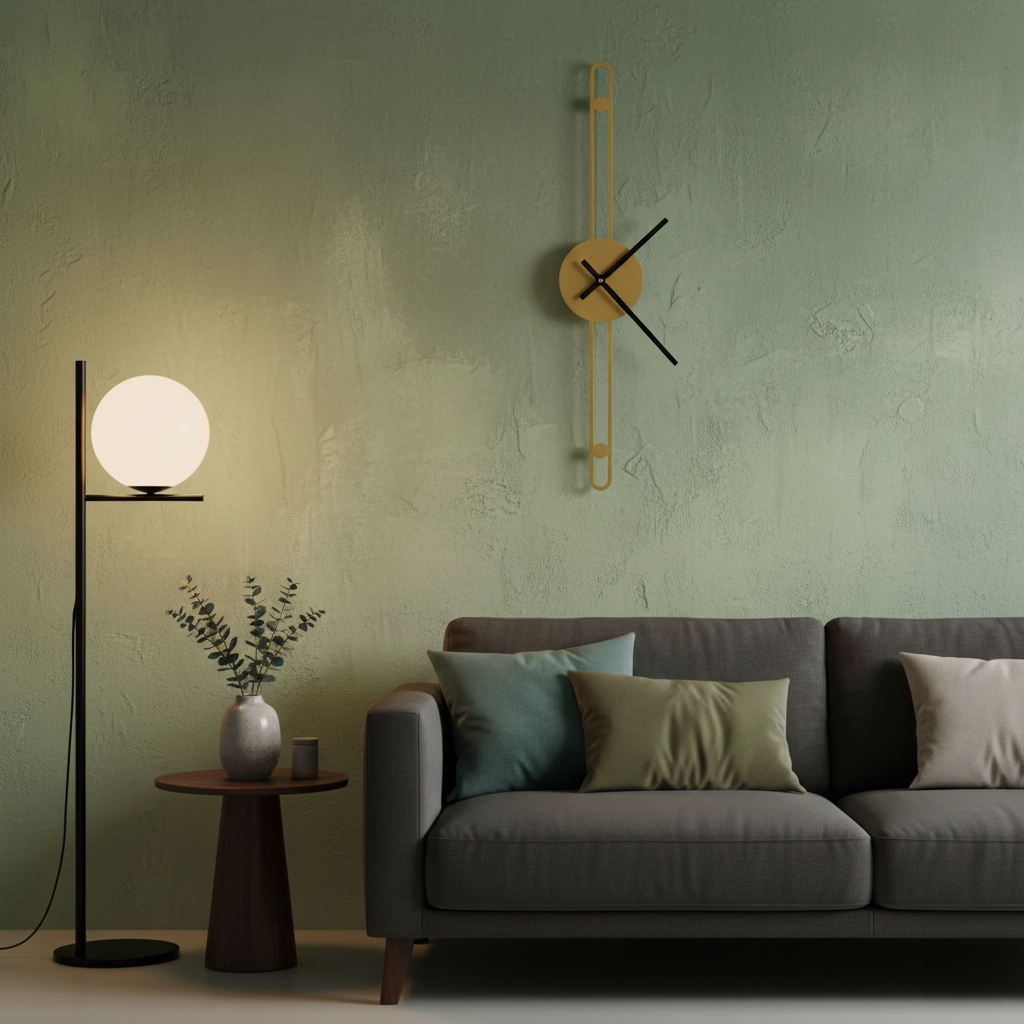 Nordic Minimalist Gold Needle Wall Clock