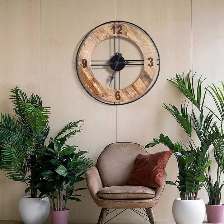 Artsy Wooden Minimalist Wall Clock - The Artment