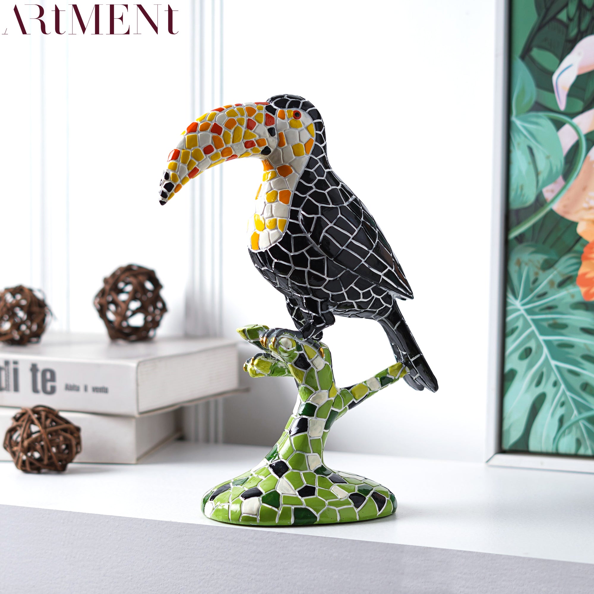 Avian Mosaic Melody: Toucan Art Decor – The Artment