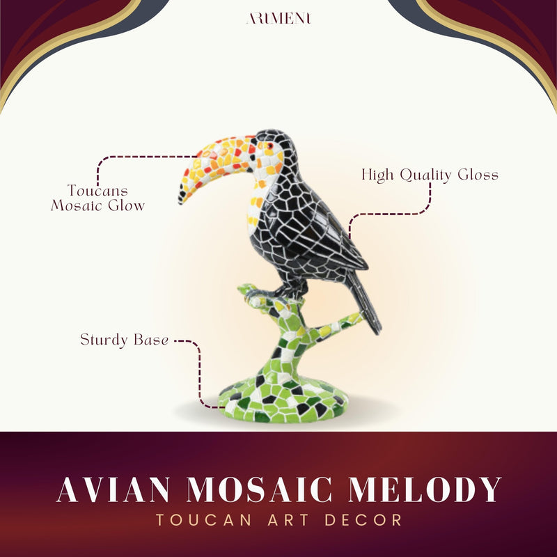 Avian Mosaic Melody: Toucan Art Decor - The Artment