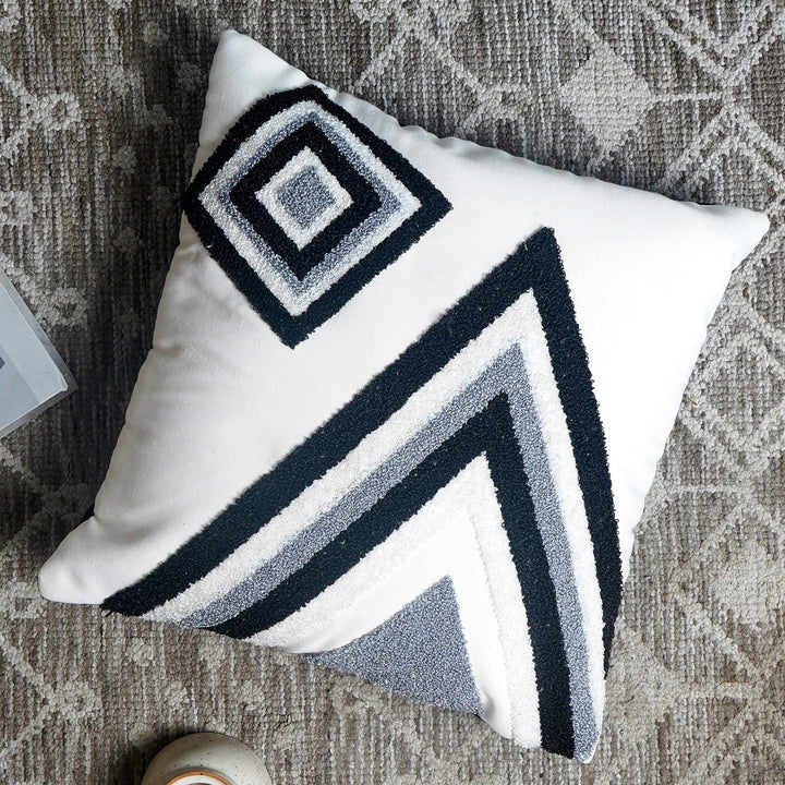 Boho Geometric Embroidery Cushion Cover - The Artment