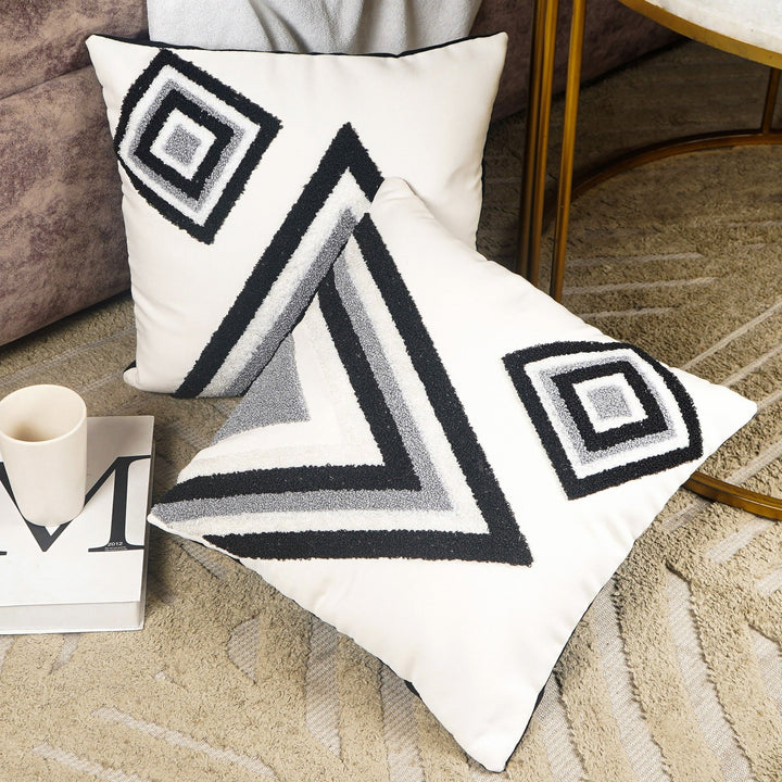 Boho Geometric Embroidery Cushion Cover - The Artment