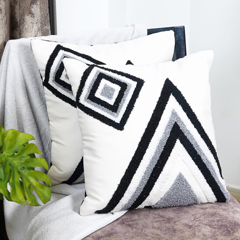 Boho Geometric Embroidery Cushion Cover - The Artment