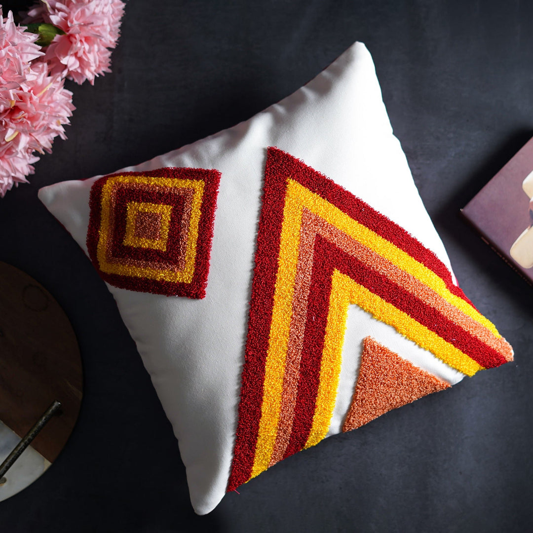 Boho Geometric Embroidery Cushion Cover - The Artment