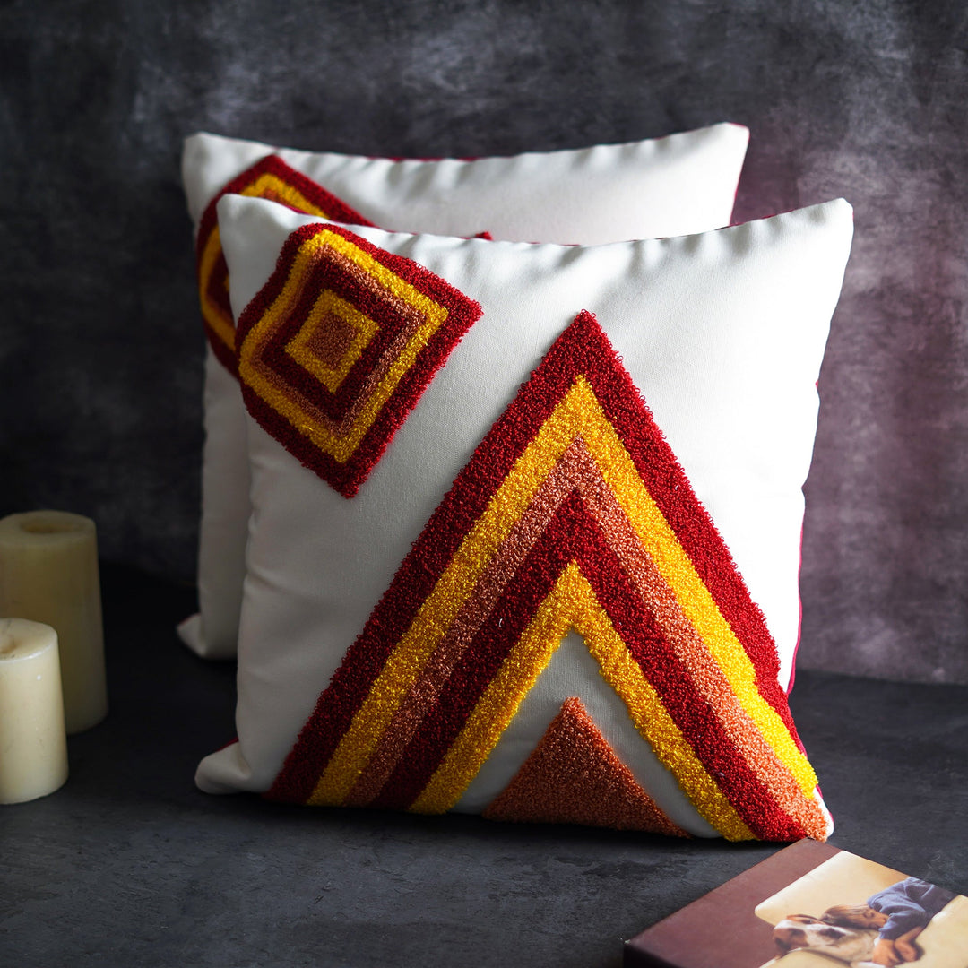 Boho Geometric Embroidery Cushion Cover - The Artment