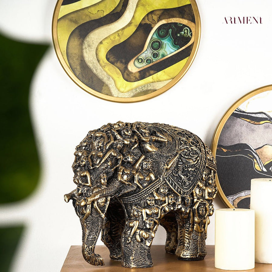 Carved for Rusticity Elephant Table Accent - The Artment