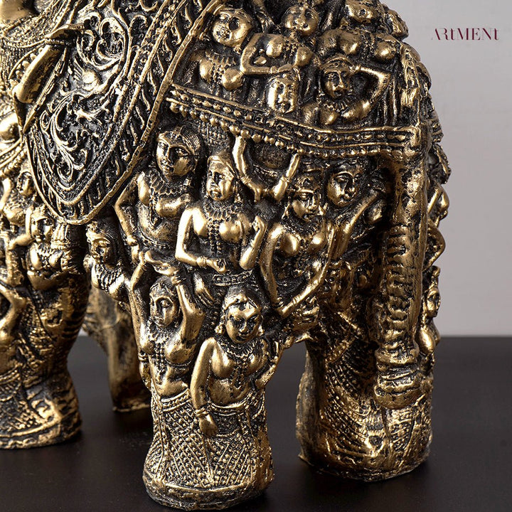 Carved for Rusticity Elephant Table Accent - The Artment