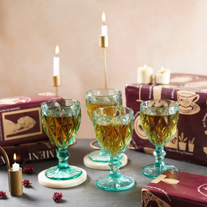 Checked Chalice Wine Goblets Gift Box - The Artment