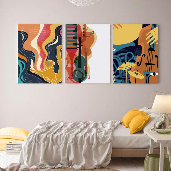 Cheerful Musical World Canvas (Matte Finish) - The Artment