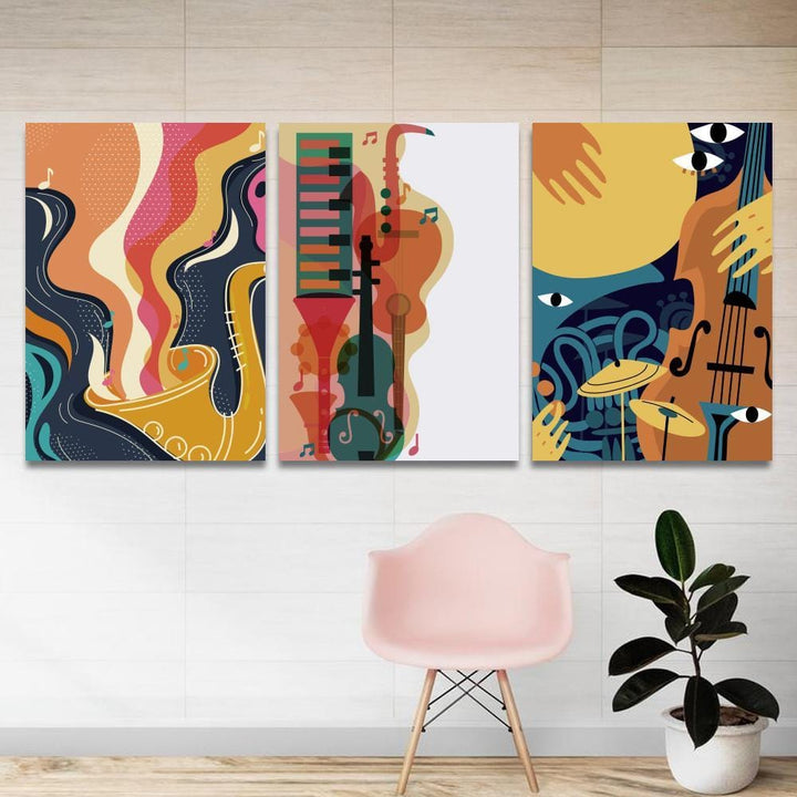 Cheerful Musical World Canvas (Matte Finish) - The Artment